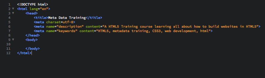 HTML5 and SEO metadata training